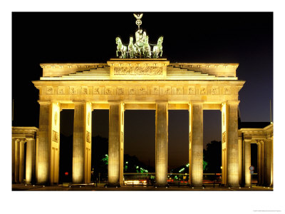 Brandenburg Gate At Night, Unter Den Linden, Berlin, Germany by Walter Bibikow Pricing Limited Edition Print image