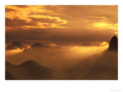 Aerial Of Corcovado Christ Statue And Rio De Janeiro, Brazil by Bill Bachmann Pricing Limited Edition Print image