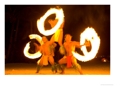 Fire Dance At Bora Bora Nui Resort And Spa, Bora Bora, Society Islands, French Polynesia by Michele Westmorland Pricing Limited Edition Print image