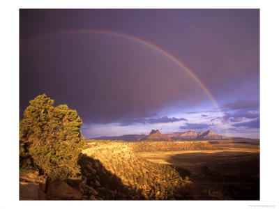 Rainbow From Gooseberry Mesa Looking To Smithsonian Butte, Near Virgin, Utah, Usa by Chuck Haney Pricing Limited Edition Print image