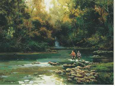 Trout Fishermen by Salvador Caballero Pricing Limited Edition Print image
