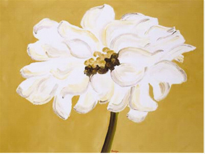 White Flower On Ochre by Soraya Chemaly Pricing Limited Edition Print image