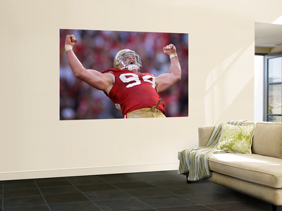 San Francisco 49Ers And New Orleans Saints: Justin Smith by Ben Margot Pricing Limited Edition Print image