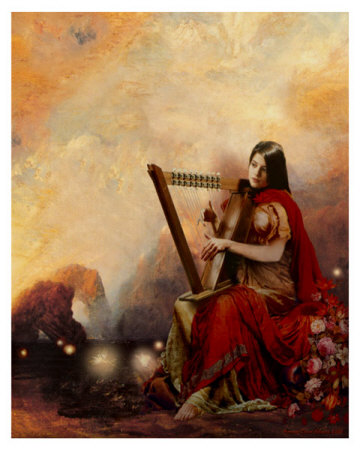 Song Of The Harpist by Howard David Johnson Pricing Limited Edition Print image