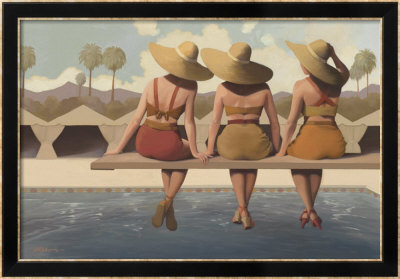 Poolside Chat by Jacqueline Osborn Pricing Limited Edition Print image