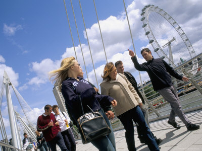 New Hungerford Bridge And London Eye, Architect Lifschutz Davidson, South Bank, London, England by Brigitte Bott Pricing Limited Edition Print image