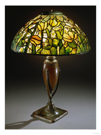 A Fine 'Tulip' Leaded Glass And Bronze Table Lamp by Daum Pricing Limited Edition Print image