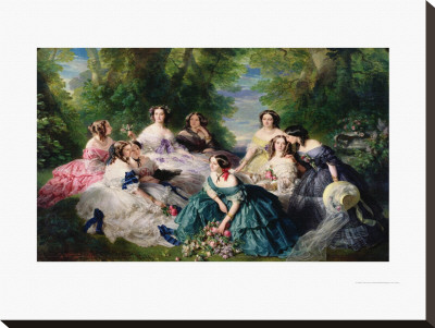 Portrait Of Empress Eugenie Surrounded By Her Maids Of Honor, 1855 by Franz Xavier Winterhalter Pricing Limited Edition Print image