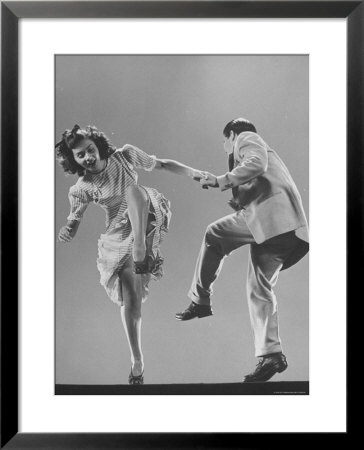 Kaye Popp And Stanley Catron Demonstrating A Step Of The Lindy Hop by Gjon Mili Pricing Limited Edition Print image