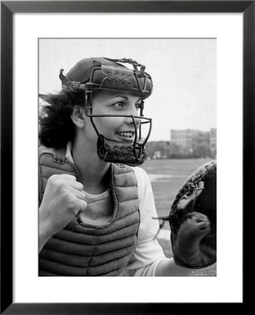 Mary Binnie Baker Plays Catcher For All American Girls Baseball League On The South Bend Team by Wallace Kirkland Pricing Limited Edition Print image