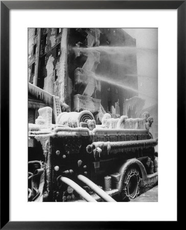 Firemen Fighting A Fire During Icy Weather by Al Fenn Pricing Limited Edition Print image