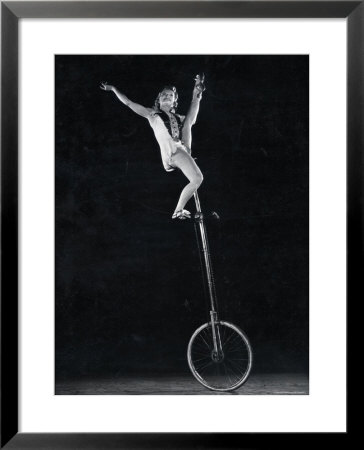 Performer Hanny Shyretto On A Unicycle by Gjon Mili Pricing Limited Edition Print image