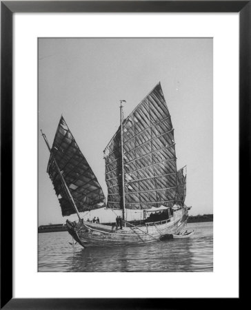 Side View Of Junk With Tattered Sails In Whangpoo River by Carl Mydans Pricing Limited Edition Print image