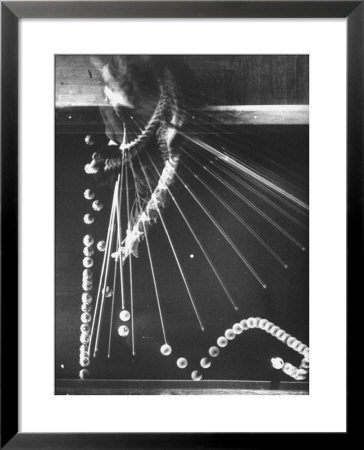 Stroboscopic Image Of Three Cushion Force Follow Shot By Billiards Champion Ezequiel Navarra by Gjon Mili Pricing Limited Edition Print image