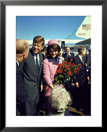 Pres. John F. Kennedy And Wife Jackie Arriving At Love Field, Campaign Tour With Vp Lyndon Johnson by Art Rickerby Pricing Limited Edition Print image