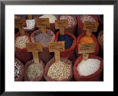 Beans And Grain At Market In Campo De' Fiori, Rome, Italy by John & Lisa Merrill Pricing Limited Edition Print image