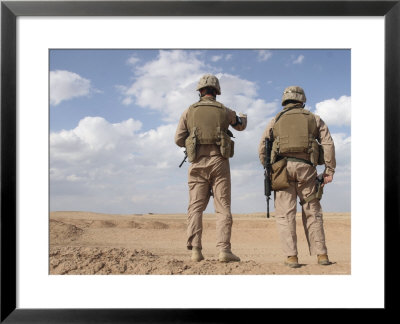 Marines Scan The Horizon For Insurgent Activity During A Security Patrol by Stocktrek Images Pricing Limited Edition Print image
