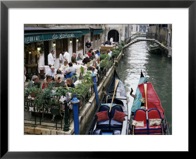 Canalside Restaurant, Venice, Veneto, Italy by Michael Short Pricing Limited Edition Print image