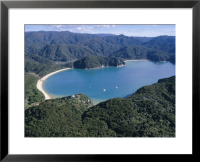 Aerial View Of Golden Bay, Takaka, Abel Tasman National Park, Nelson, South Island, New Zealand by D H Webster Pricing Limited Edition Print image