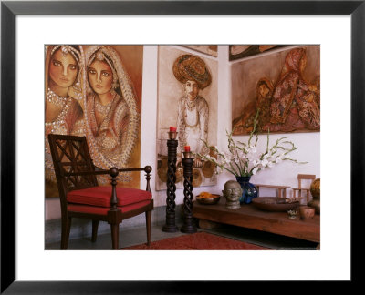 Paintings By Jaya Rastogi Wheaton, In Artist's House In Jaipur, Rajasthan State, India by John Henry Claude Wilson Pricing Limited Edition Print image