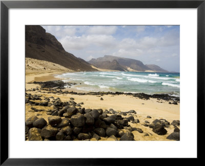 Deserted Beach At Praia Grande, Sao Vicente, Cape Verde Islands, Africa by R H Productions Pricing Limited Edition Print image