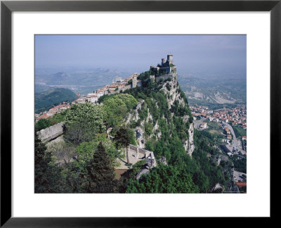 Castle Atop Mountain Peak, San Marino Republic by Gavin Hellier Pricing Limited Edition Print image