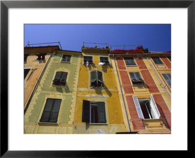 Colourful Trompe L'oeuil Facades By The Harbour, Portofino, Portofino Peninsula, Liguria, Italy by Ruth Tomlinson Pricing Limited Edition Print image