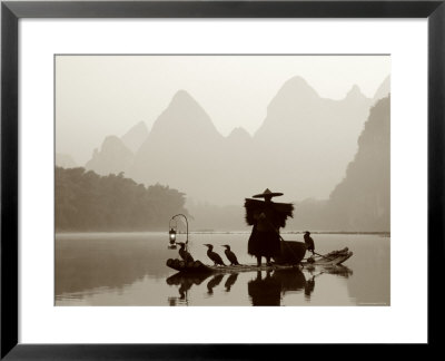 Cormorant Fishermen, Li River, Yangshou, Guilin, Guangxi Province, China by Steve Vidler Pricing Limited Edition Print image