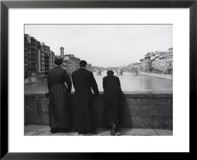 Priests On A Bridge In Florence by Vincenzo Balocchi Pricing Limited Edition Print image