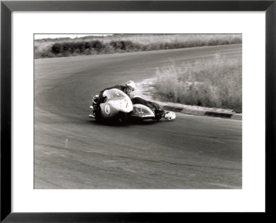Two Motorcyclists In A Race, On A Two Seater Motorcycle by A. Villani Pricing Limited Edition Print image