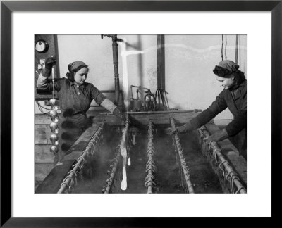 Two Female Workers At Work In The Giordani Company, Producer Of Baby Carriages And Bicycles by A. Villani Pricing Limited Edition Print image