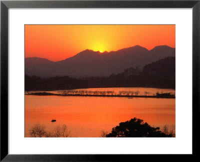 Sunset Over West Lake In Hangzhou, Hangzhou, Zhejiang, China by Keren Su Pricing Limited Edition Print image