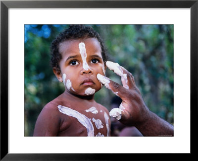 Boy Being Decorated For Performance With Injinoo Dance Troupe, Cape York Peninsula, Australia by Oliver Strewe Pricing Limited Edition Print image