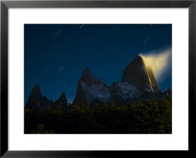 The Moon Illuminates Clouds On Mount Fitz Roy by Jordi Busque Pricing Limited Edition Print image