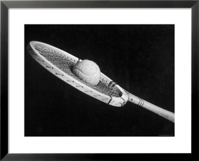 Stop Action Shot Of Ball Impacting Tennis Racquet by Gjon Mili Pricing Limited Edition Print image