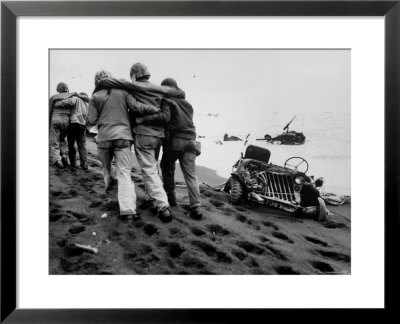 Wounded Marines Being Helped To Aid Station By Navy Corpsmen During Wwii by Eugene Jones Pricing Limited Edition Print image