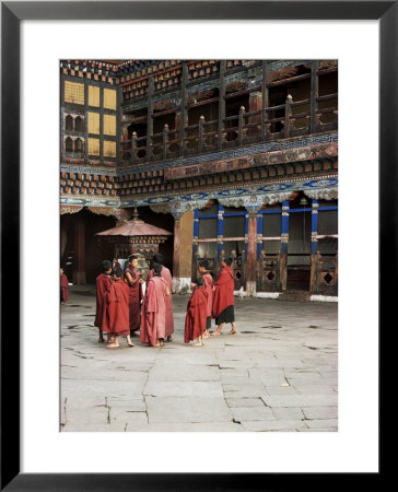 Novice Monks In Rimpong Dzong (Monastery), Paro, Bhutan by Sybil Sassoon Pricing Limited Edition Print image