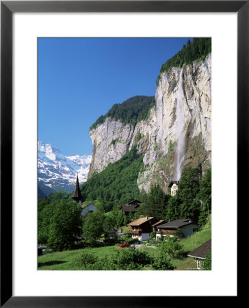 Lauterbrunnen And Staubbach Falls, Jungfrau Region, Switzerland by Roy Rainford Pricing Limited Edition Print image