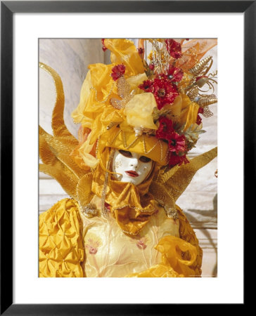 Person Wearing Masked Carnival Costume, Venice Carnival, Venice, Veneto, Italy by Bruno Morandi Pricing Limited Edition Print image