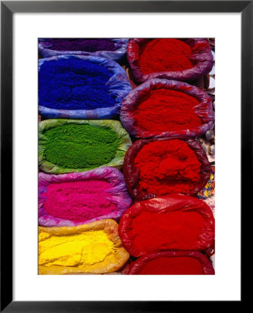 Brightly Coloured Powders For Sale At Pashupatinath Market, Pashupatinath, Bagmati, Nepal by Richard I'anson Pricing Limited Edition Print image