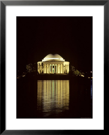 The Jefferson Memorial At Night, Reflected In The Tidal Basin, Washington, D.C. by Kenneth Garrett Pricing Limited Edition Print image