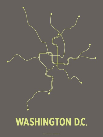 Washington Dc (Gray/Brown & Lime) by Line Posters Pricing Limited Edition Print image