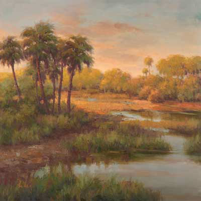 Palms On The River by R. Rutley Pricing Limited Edition Print image