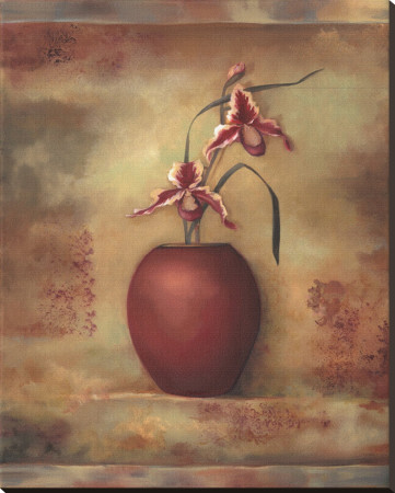 Pink Orchid In Vase Ii by Louise Montillio Pricing Limited Edition Print image