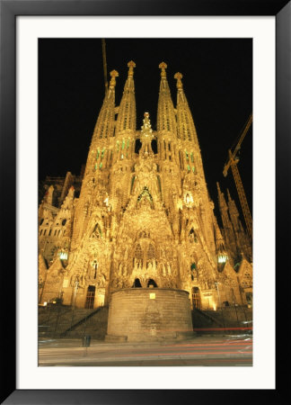 Night View Of Antoni Gaudis La Sagrada Familia Temple by Richard Nowitz Pricing Limited Edition Print image
