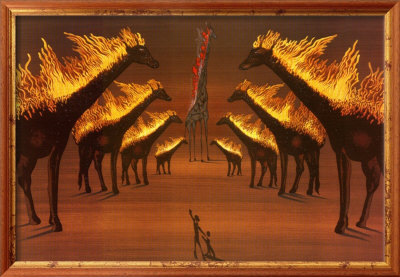 Burning Giraffes In Brown by Salvador Dalí Pricing Limited Edition Print image