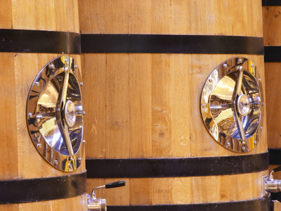 Detail Of Fermentation Tanks Vats With Steel Door, Maison Louis Jadot, Beaune Cote by Per Karlsson Pricing Limited Edition Print image