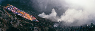 Thangka Ceremony At Drepung Monastery, Tibet by Lincoln Potter Pricing Limited Edition Print image