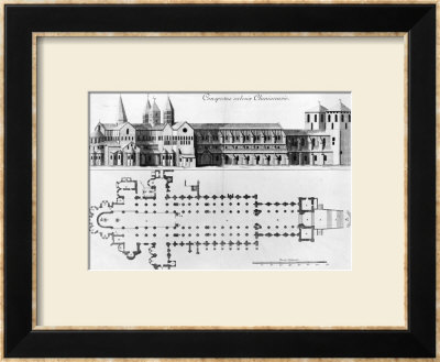 Plan And Elevation Of Cluny Abbey by Pierre Giffart Pricing Limited Edition Print image
