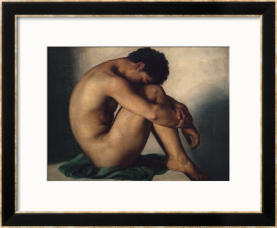 Study Of A Nude Young Man, 1836 by Hippolyte Flandrin Pricing Limited Edition Print image